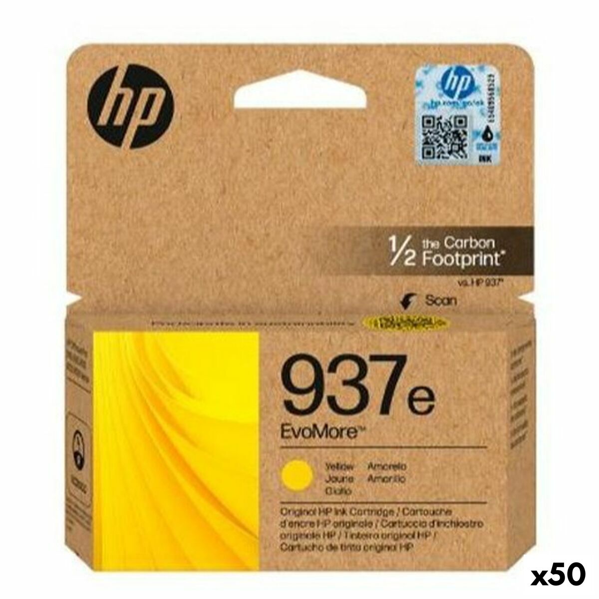 Original Ink Cartridge HP Nº 937E Yellow (50 Units)